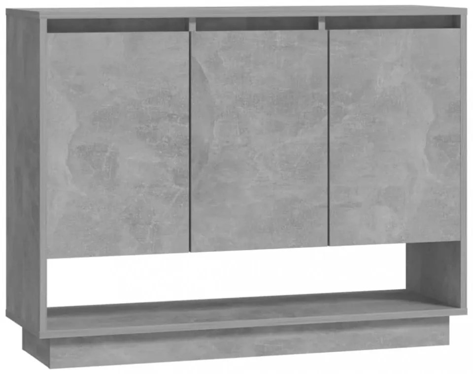 betonszürke forgácslap tálalószekrény 97 x 31 x 75 cm