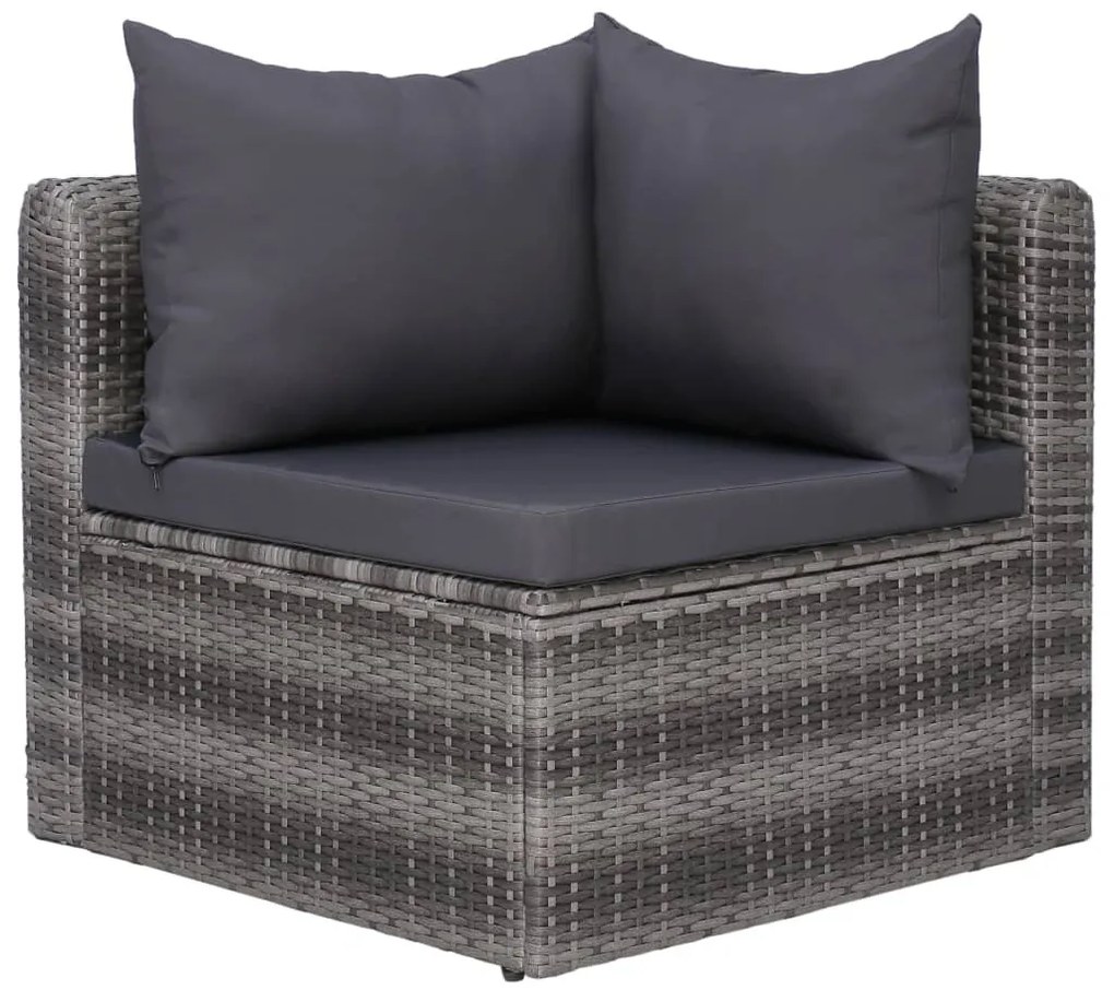 2 db szürke polyrattan kerti sarokkanapé