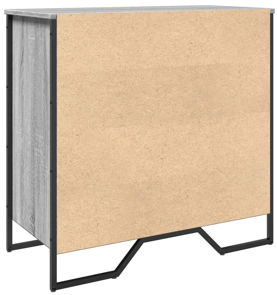 szürke sonoma színű szerelt fa cipőszekrény 80 x 38 x 78 cm