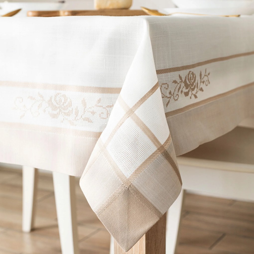 Astra Abrosz hímzéssel, 120x160cm, 001 fehér