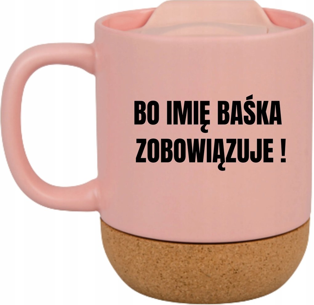 Rózsaszín Bögre Parafa Vicces Ajándék Mert A Név Kötelez A Neved