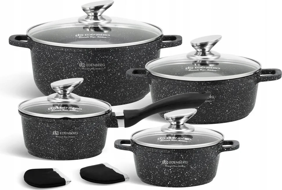 Márvány Edények Edénykészlet 8 db-os Edenberg 8143 fedő