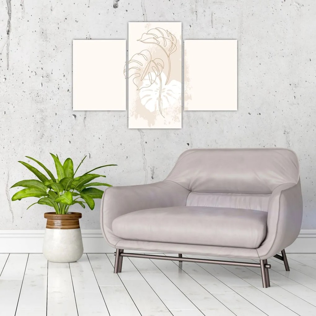 Kép - Line art monstera N⁰1 (90x60 cm)