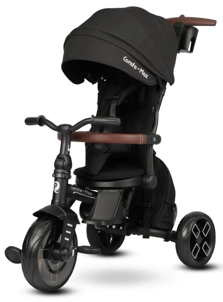 QPlay - Gyermek tricikli 7 az 1-ben COMFO MAX fekete
