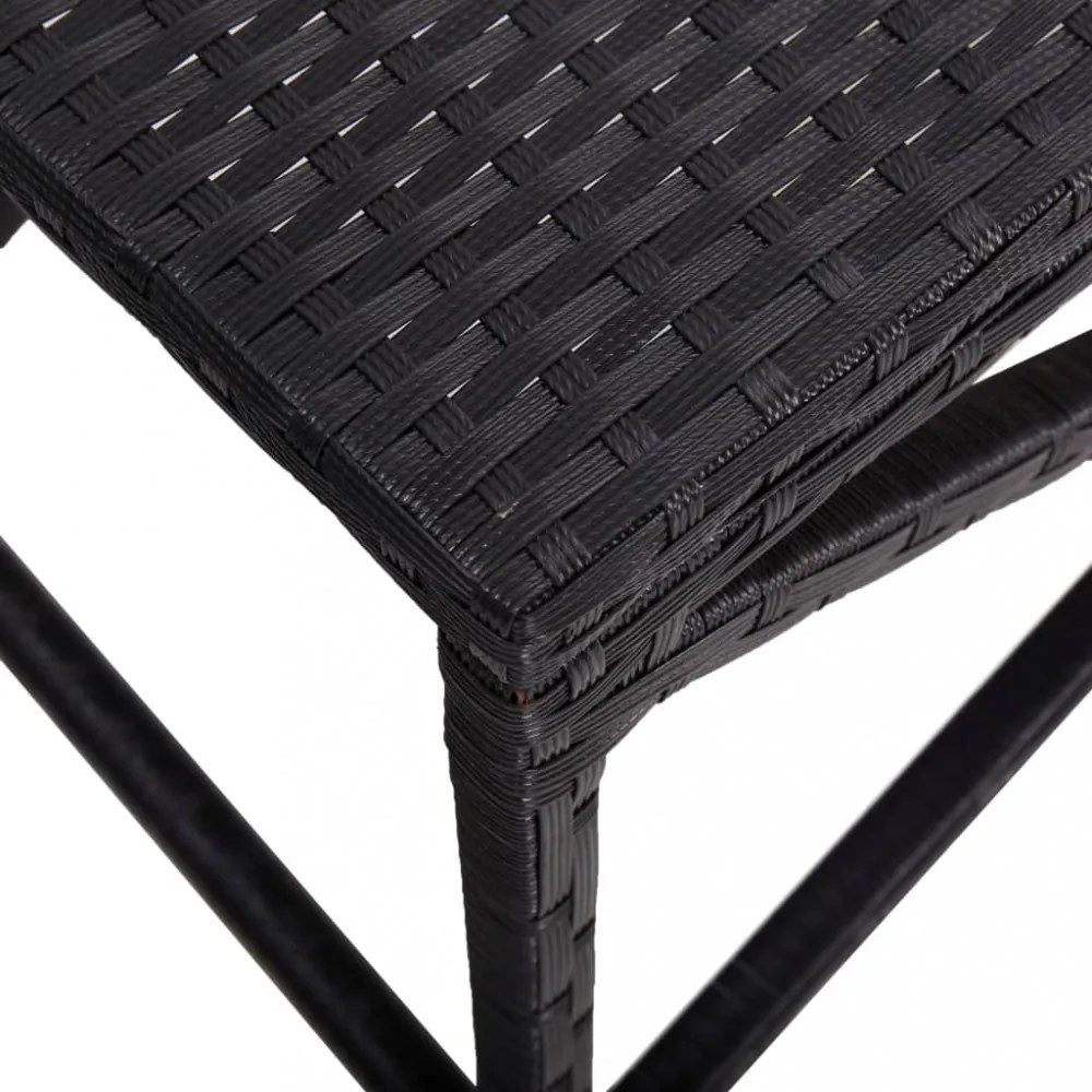 fekete polyrattan kerti pad 120 cm