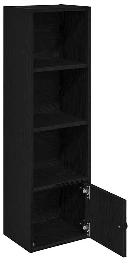 Könyvespolc fekete tölgy 31x24x102 cm Gépesített fa