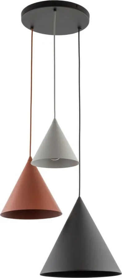 TK LIGHTING 6633 CONO Többágú Függesztett Lámpa Bézs, Téglavörös, Fekete E27 IP20