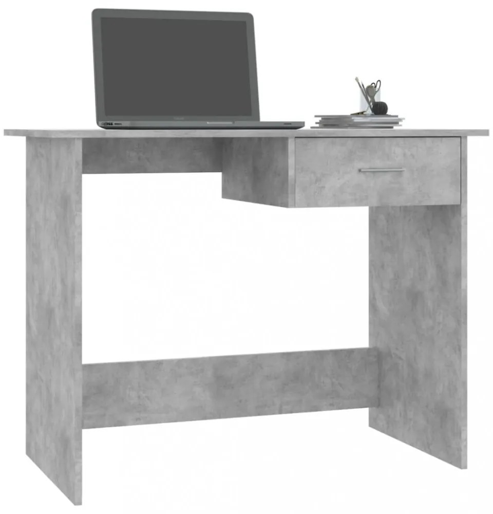 betonszürke szerelt fa íróasztal 100 x 50 x 76 cm