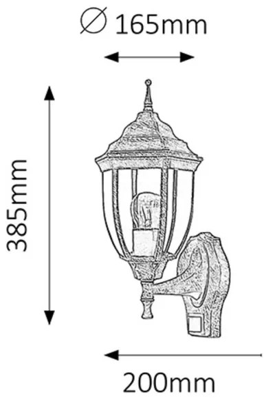 Rabalux 8458 - Kültéri fali lámpa a mozgásérzékelős NIZZA 1xE27/60W/230V