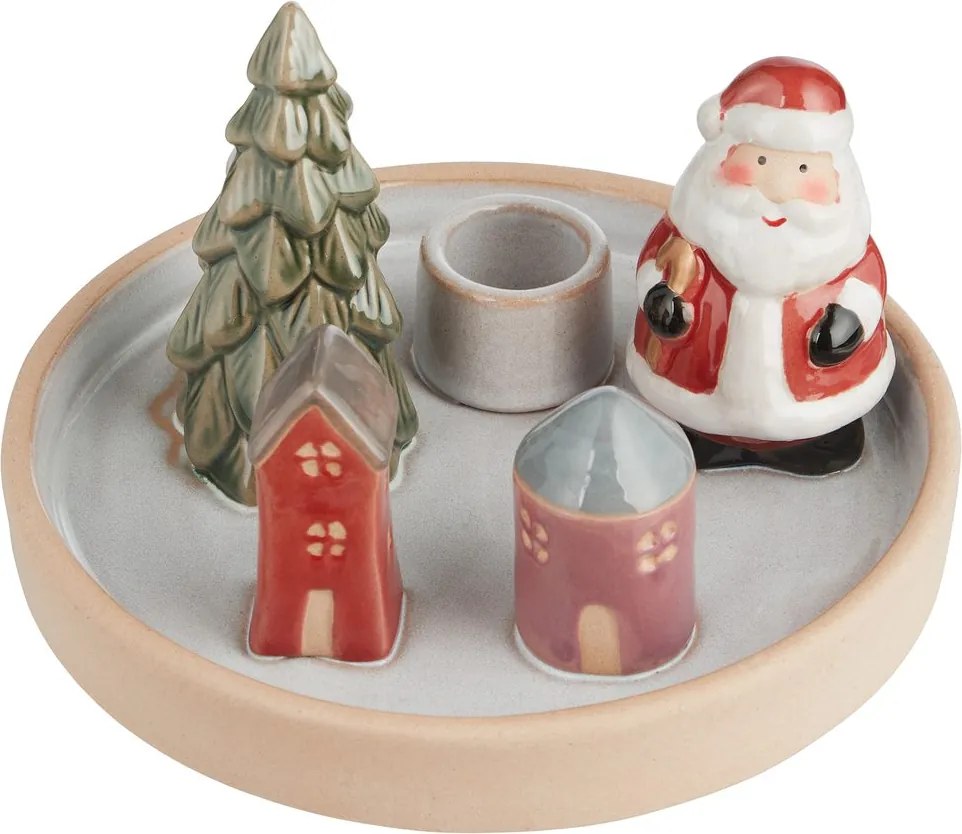 WINTER VILLAGE kerámia gyertyatartó 15cm