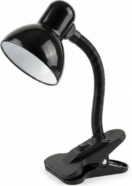 Asztali lámpa csiptetővel Fekete, rugalmas, állítható liba nyak E27