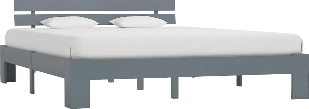 vidaXL szürke tömör fenyőfa ágykeret 180 x 200 cm