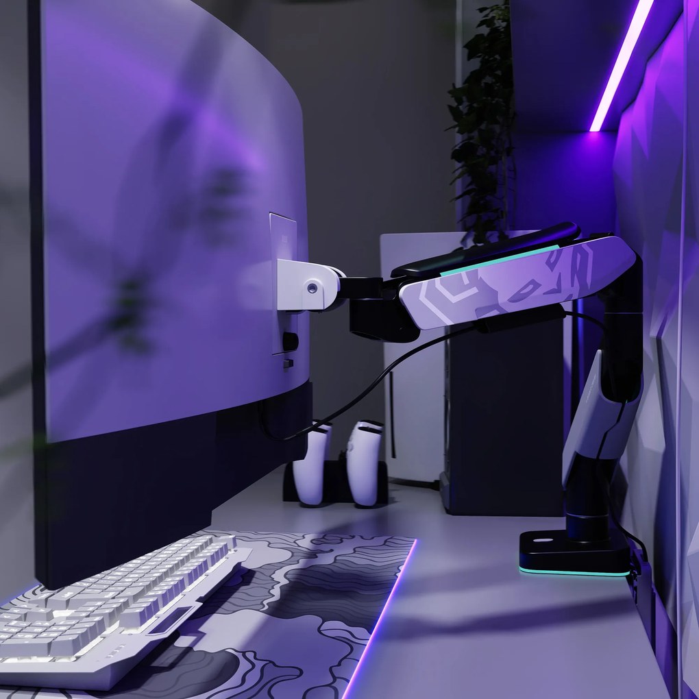 Monitortartó LED RGB 49", szürke-fekete: Diablo X-Arm