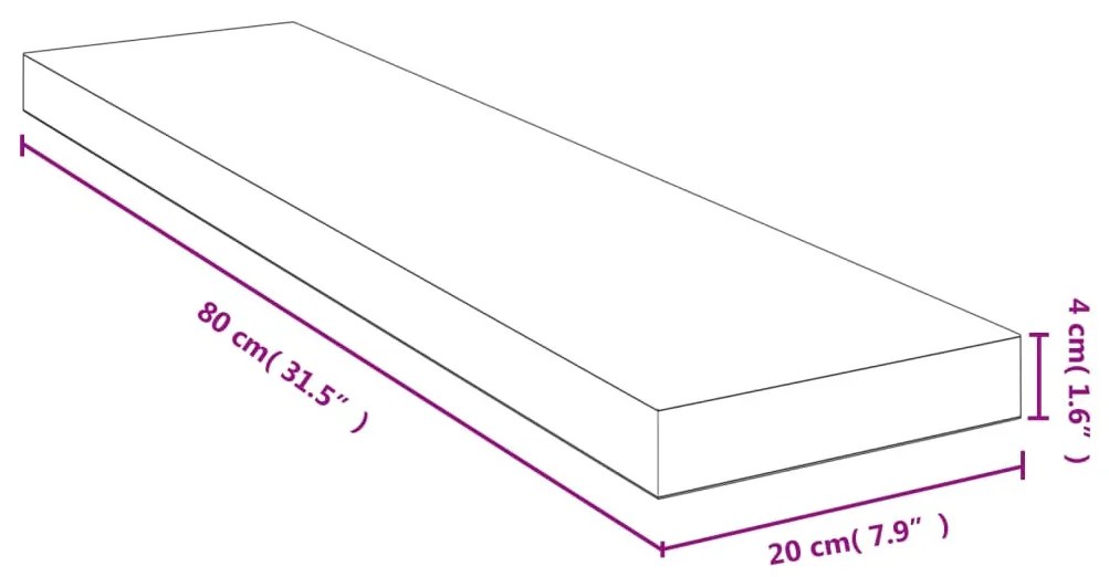 bambusz fali polc 80x20x4 cm