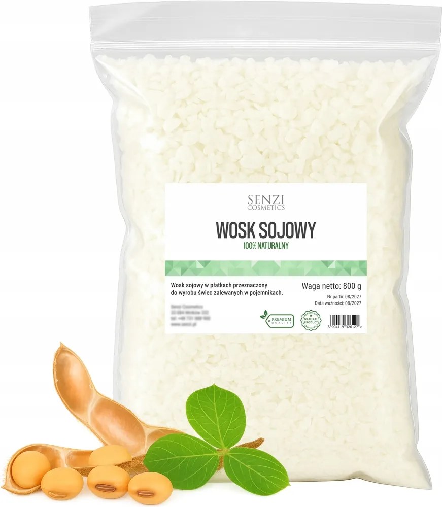 Szójaviasz Gyertyákhoz Természetes Prémium szójagyertyák Senzi Cosmetics