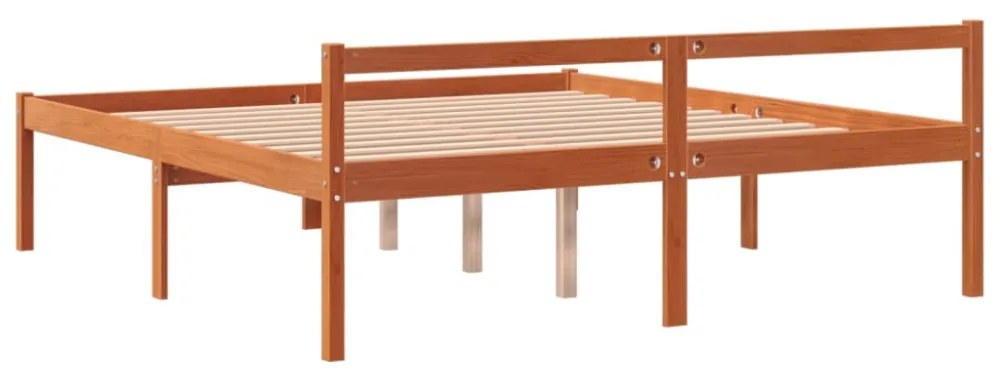 viaszbarna tömör fenyőfa időseknek való ágy 160 x 200 cm