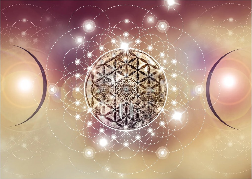 Kép - Mandala elemekkel (üvegen) (70x50 cm)