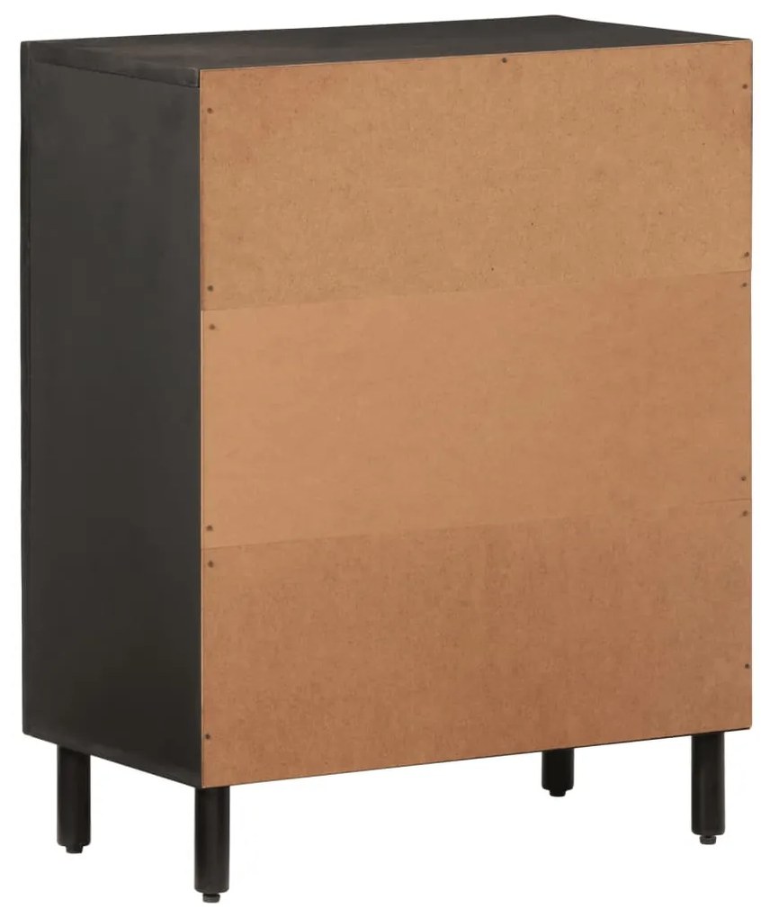 fekete tömör mangófa tálalószekrény 60 x 33 x 75 cm