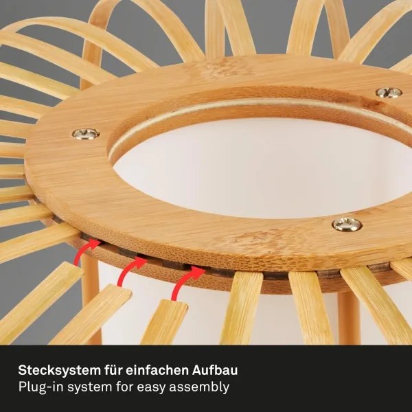 Briloner 1759011 - Állólámpa 1xE27/10W/230V bambusz/fekete