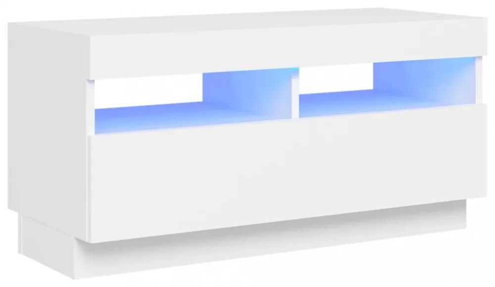 fehér TV-szekrény LED-lámpákkal 80 x 35 x 40 cm