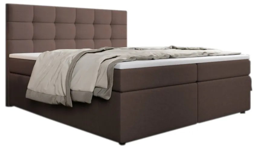 SALMA kárpitozott boxspring ágy + topper, 180x200, inari 24