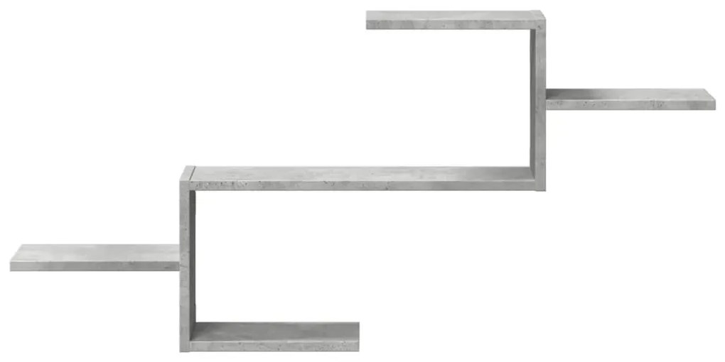 betonszürke szerelt fa fali polc 104 x 15 x 49 cm