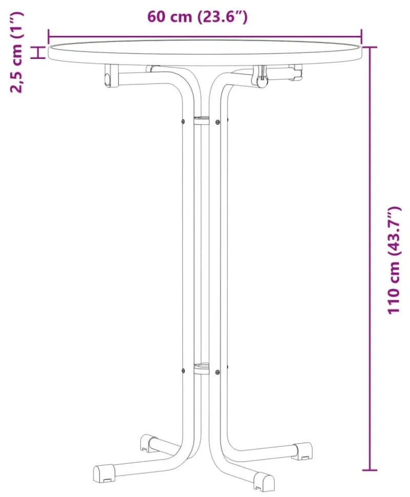 fekete étkezőasztal szerelt fa és acél Ø60x110 cm