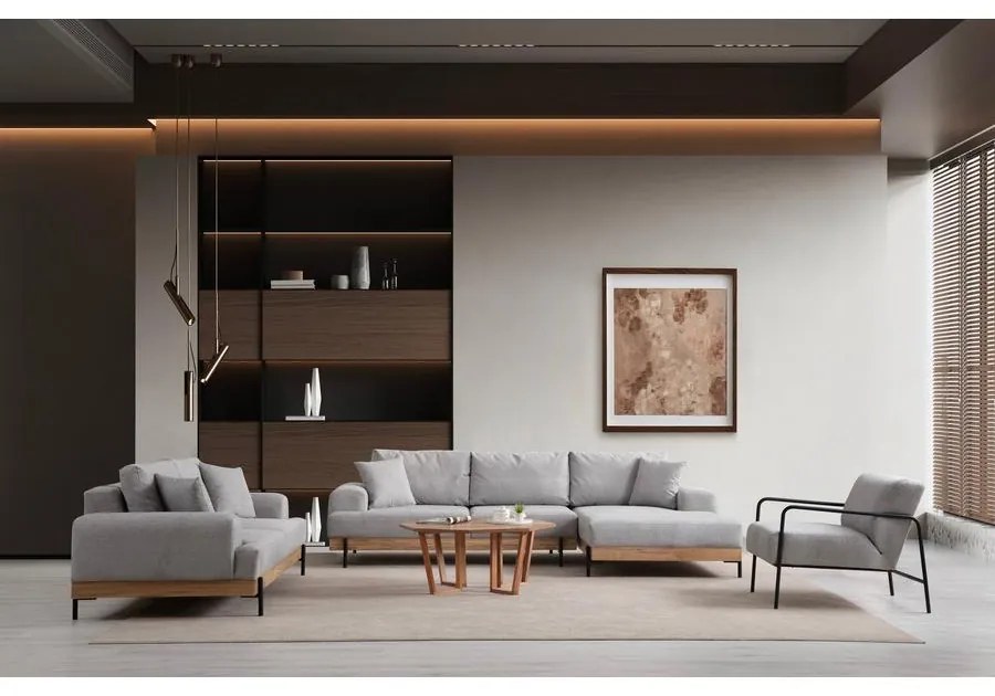 Sarokkanapé Eti Oak Jobbos - Szürke