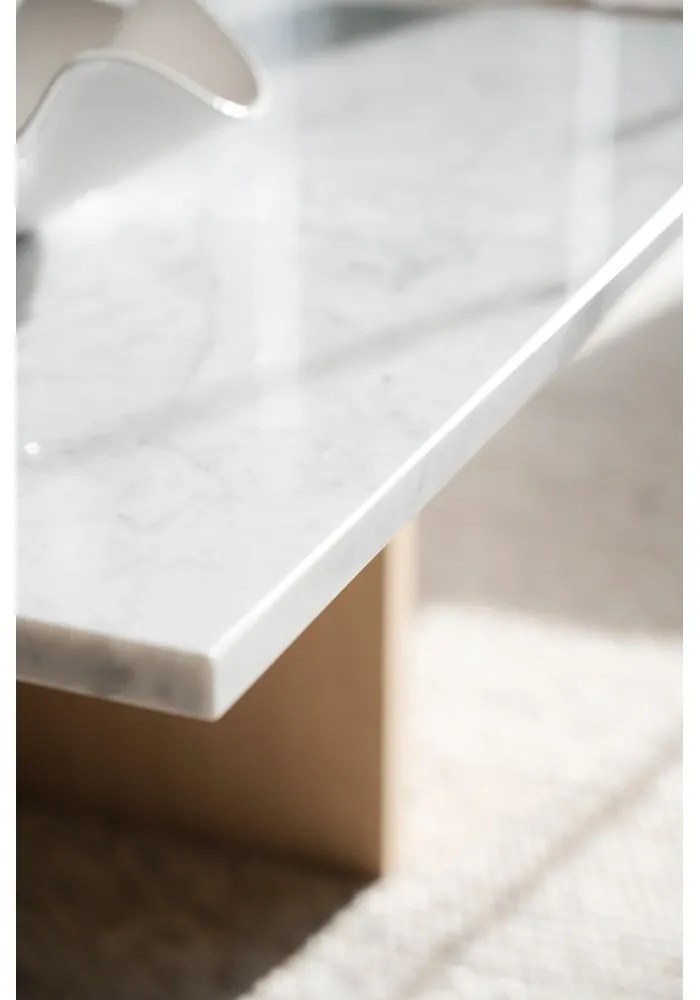 Fehér-barna márvány dohányzóasztal 90x90 cm Brooksville - Rowico