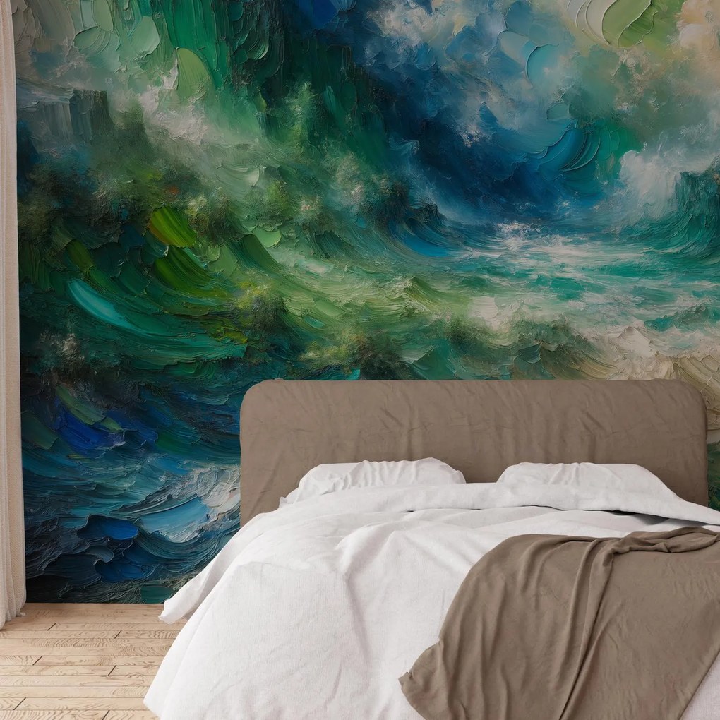 Fotótapéta - Zöld-kék absztrakció (147x102 cm)