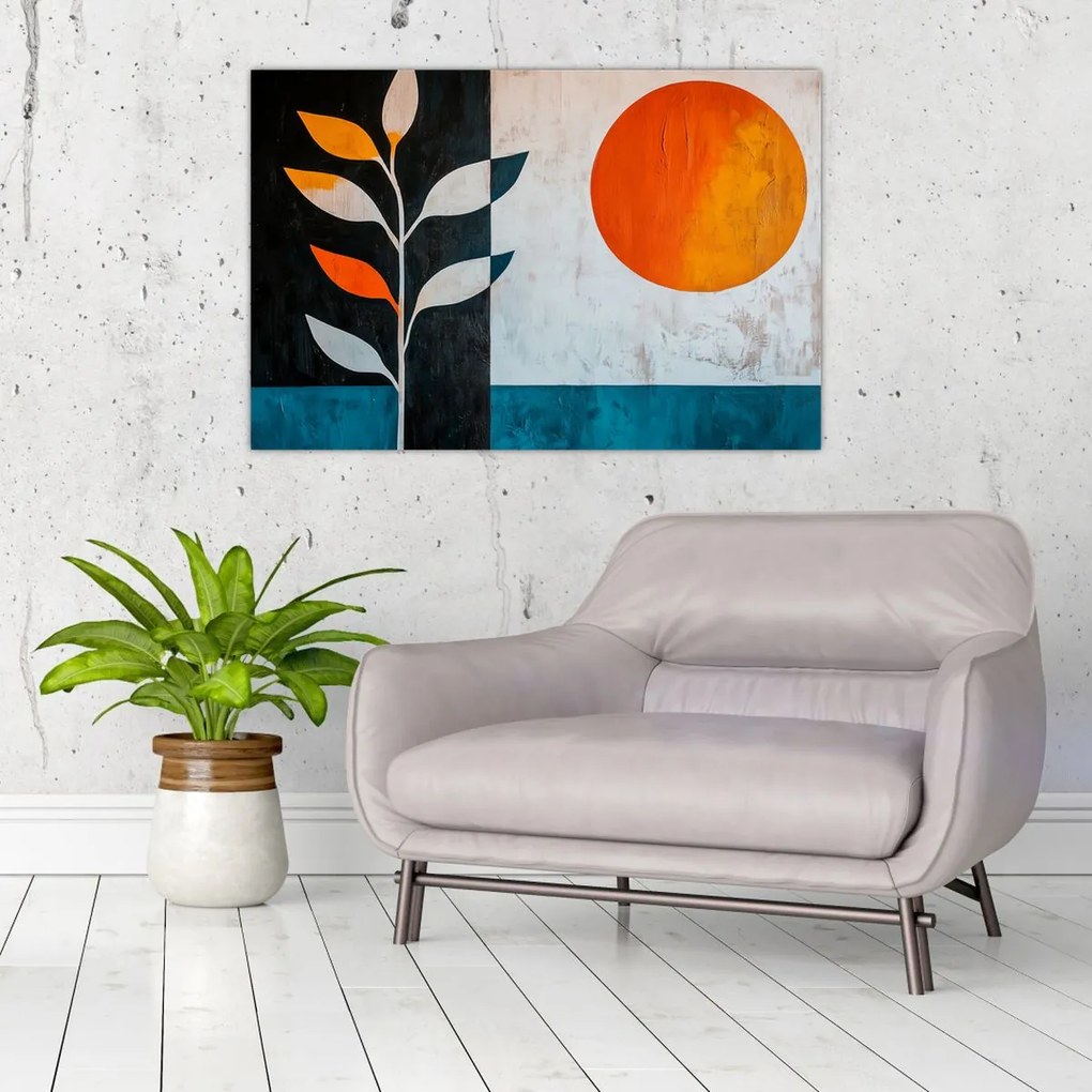 Kép - Növény és nap absztrakciója (90x60 cm)