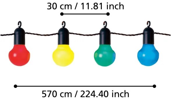 Eglo 900212 - LED Kültéri dekoratív lánc FROSOLONE 20xLED/0,064W/31V IP44