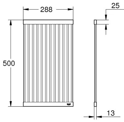 GROHE 40858SD0 - Edénycsepegtető tálca 500 × 288 mm, rozsdamentes acél