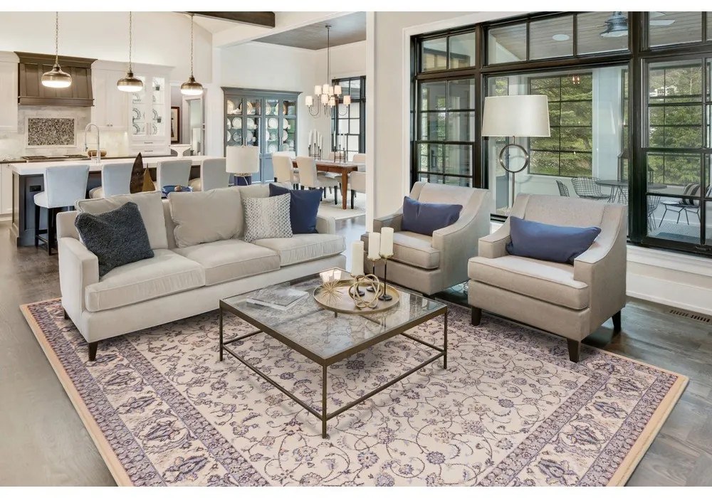 Krémszínű gyapjú szőnyeg 133x180 cm Philip – Agnella