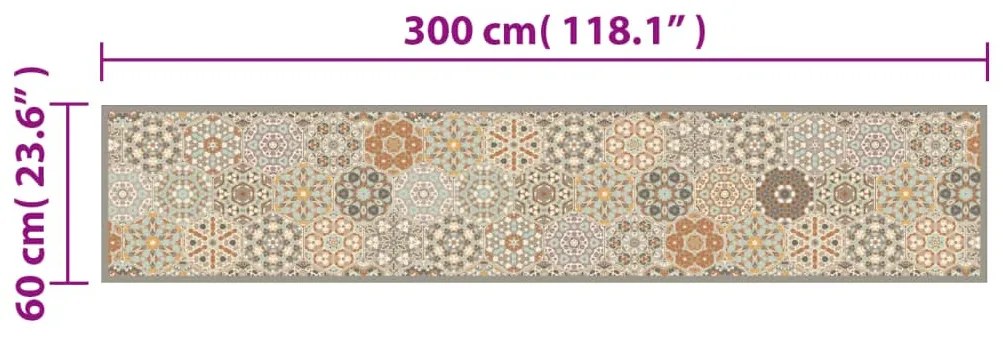 mosható hatszögletű pasztell bársony konyhaszőnyeg 60x300 cm