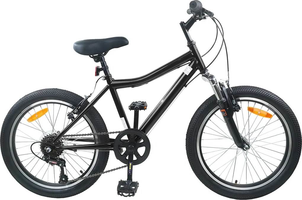 vidaXL Gyerek Bicikli 24 Hüvelyk 6-Speed 8-12 éves korig Fekete