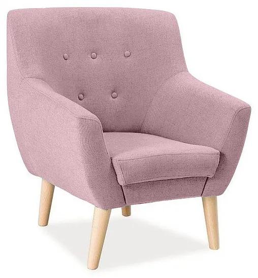 Relax fotel, rózsaszín / bükk, AMBER 1