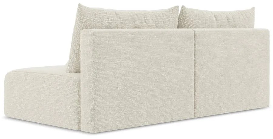 Krémszínű kinyitható-tárolóhelyes kanapé 216 cm Kalena – Makamii