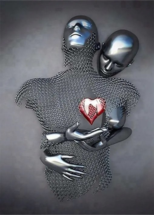 Poszter 60x90cm dekoráció 3D nyomtatással fém szobor keret nélkül