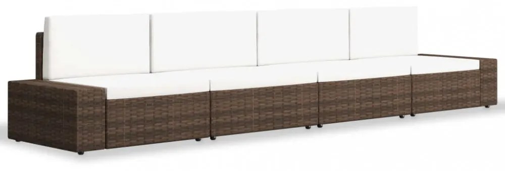 4 részes barna polyrattan kerti ülőgarnitúra