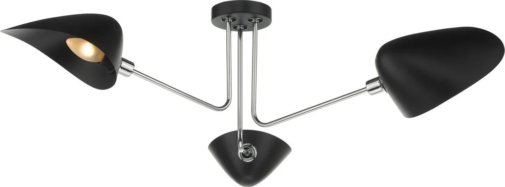 Dar lighting modern mennyezeti lámpa sebastian fekete csiszolt króm darseb0322