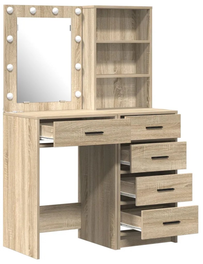 Öltözködőasztal fiókkal 2 pcs Barna 50 x 41 x 135 cm Faanyag