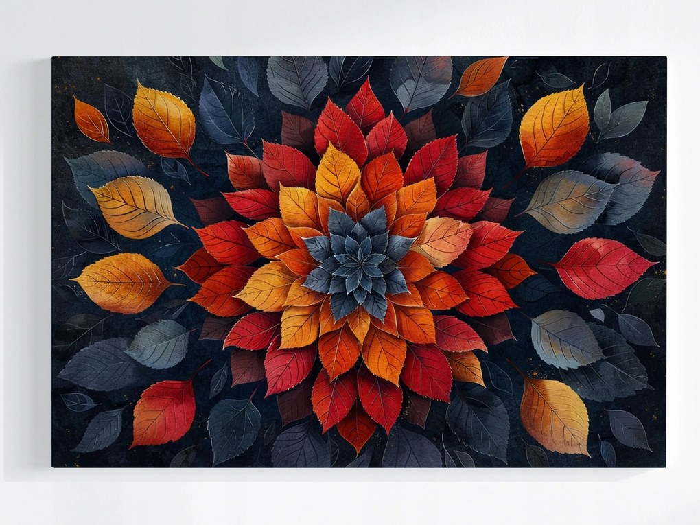 Poszter Absztrakt Mandala Levelek Ősz Harmónia 60x40