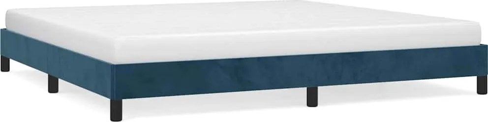 vidaXL sötétkék bársony ágykeret matrac nélkül 200x200 cm