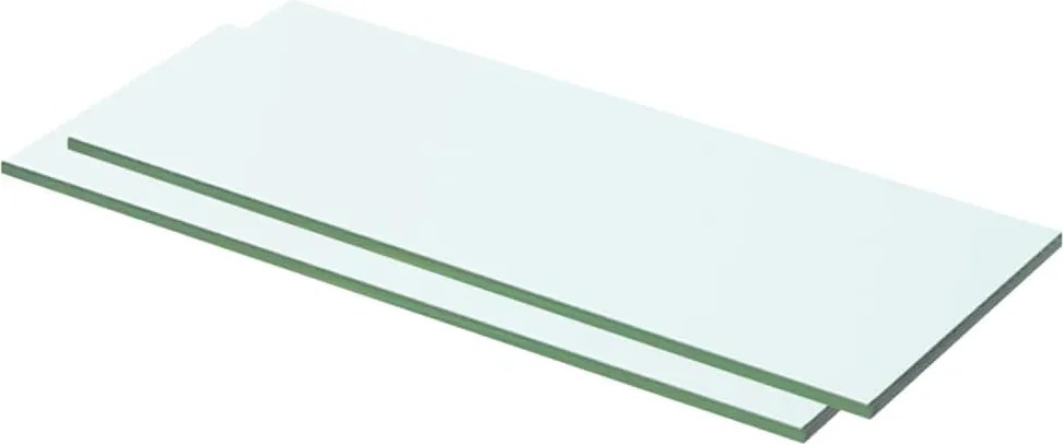 vidaXL 2 db átlátszó üveg paneles polc 50 x 15 cm