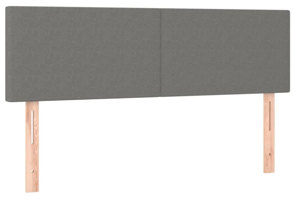 sötétszürke szövet rugós és LED-es ágy matraccal 140x190 cm