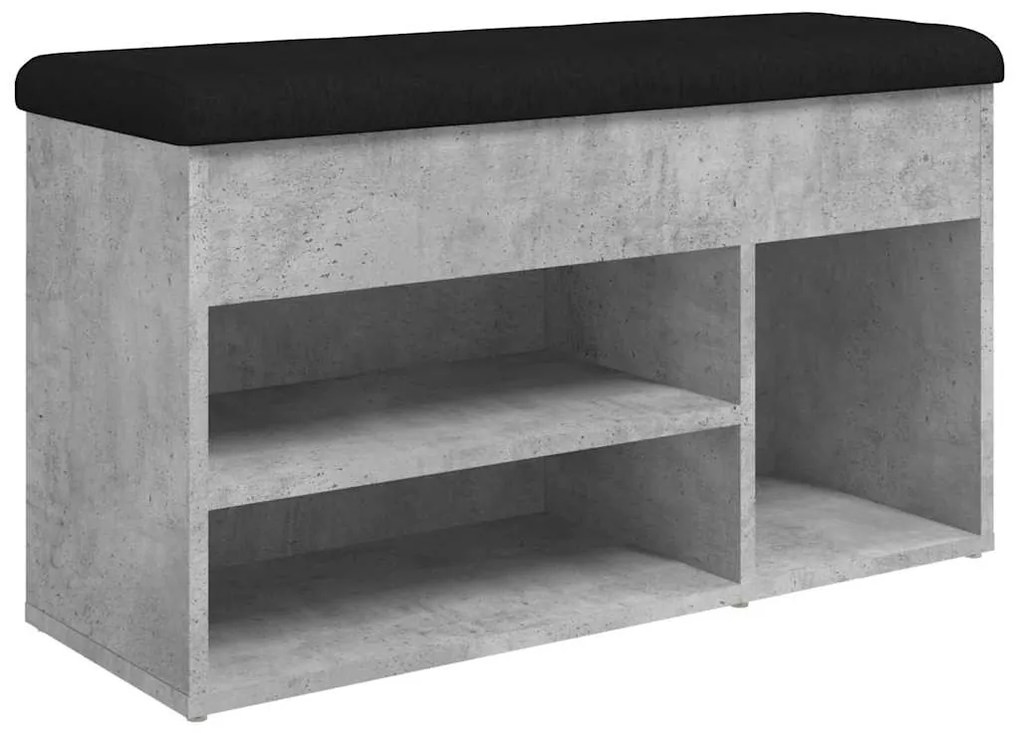betonszürke szerelt fa cipőtároló pad 82 x 32 x 45,5 cm
