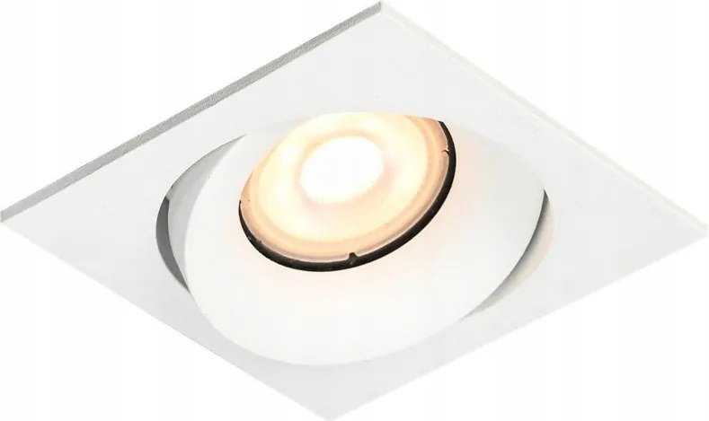 Fehér négyzet alakú mozgatható süllyesztett mennyezeti lámpatest Ponar süllyesztett