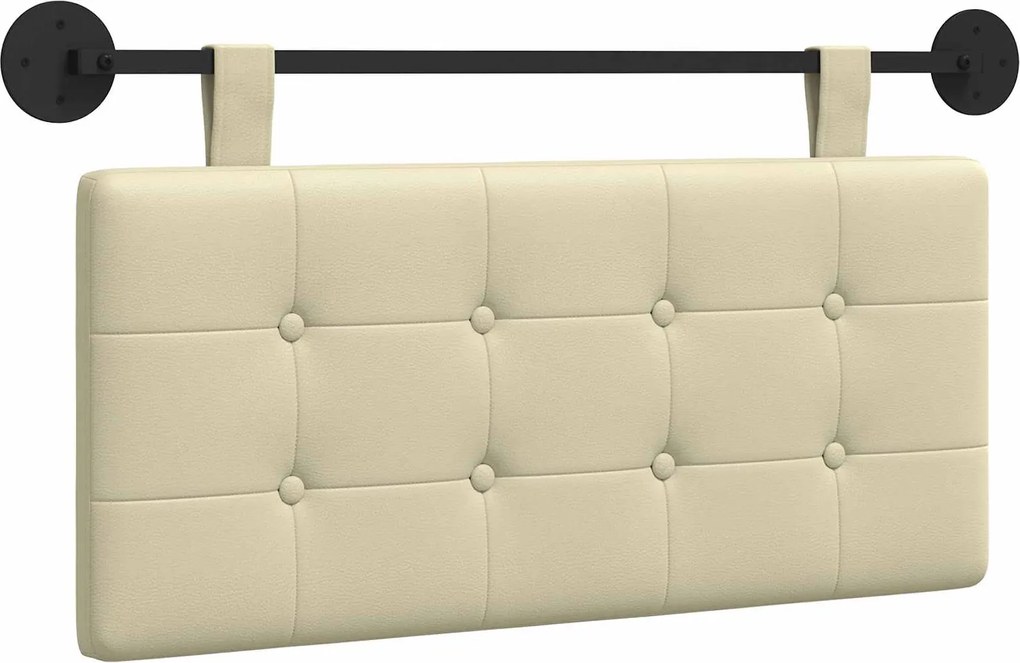 vidaXL Fali Fejtámla Falra szerelhető Krém 100 x 55 x 5 cm Műbőr