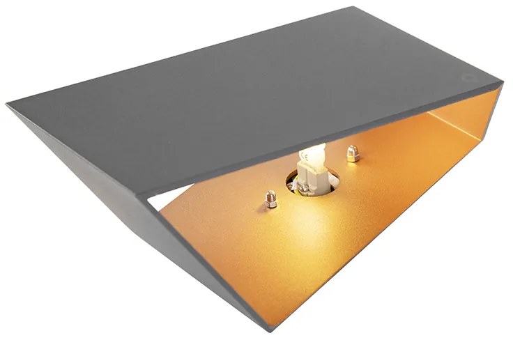 Fali lámpa Fold szürke rézzel